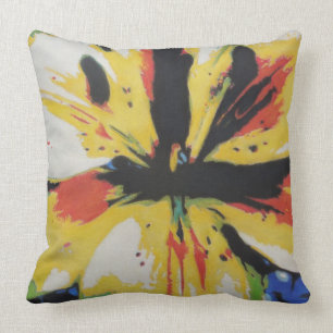 colorful and vibrant flower contempory abstract cushion