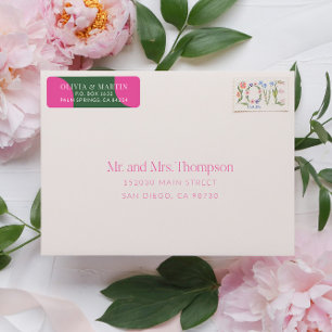 Colorful and Vibrant Wedding Return Address