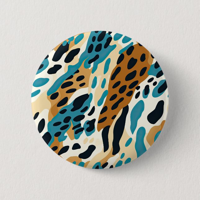 Colorful Animal Print 09 6 Cm Round Badge (Front)