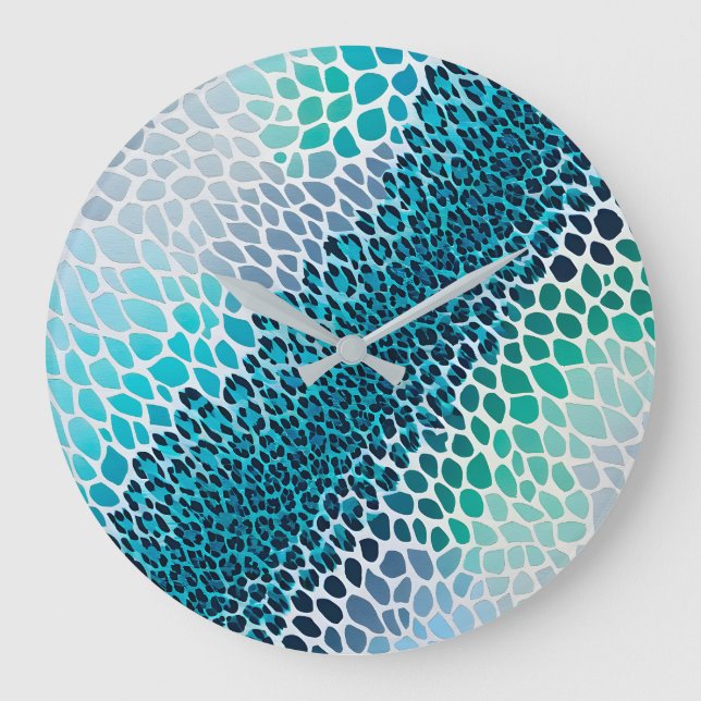 Colorful Animal Print Art Wall Clock (Front)