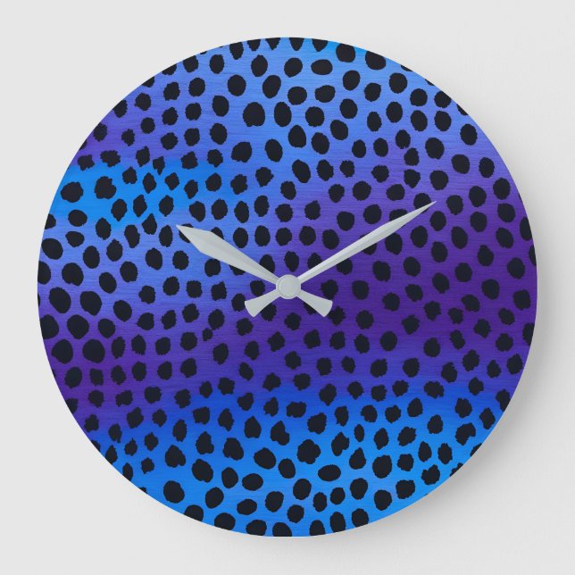 Colorful Animal Print Art Wall Clock (Front)