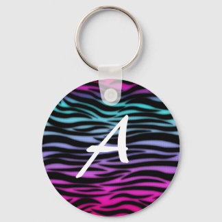 Colorful animal print initial keychain