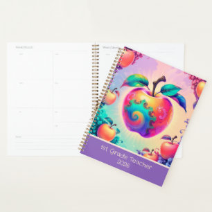Colorful apple for 1st grade teacher 2026 planner