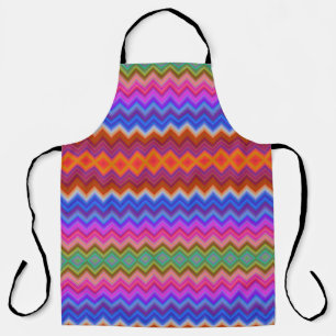 Colorful apron featuring a vibrant zigzag pattern 