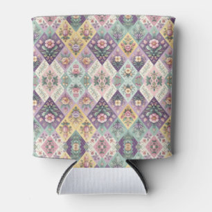 Colorful argyle pastel Easter/Spring Can Cooler