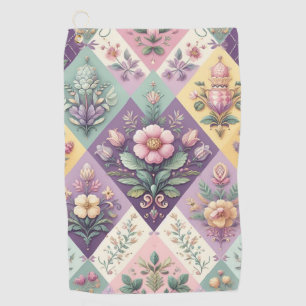 Colorful argyle pastel Easter/Spring Golf Towel