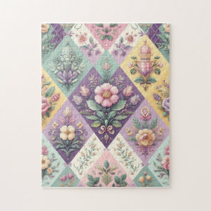 Colorful argyle pastel Easter/Spring Jigsaw Puzzle