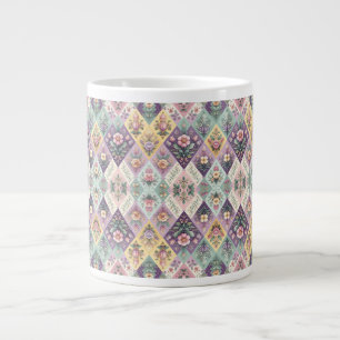Colorful argyle pastel Easter/Spring Large Coffee Mug