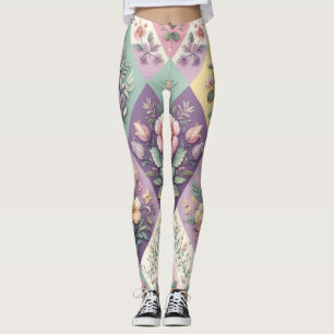 Colorful argyle pastel Easter/Spring Leggings