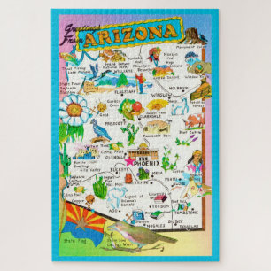 Colorful Arizona Map 20x30 Jigsaw Puzzle