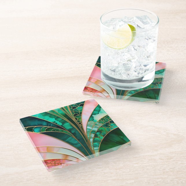 Colorful Art Deco Glass Coaster (Creator Uploaded)