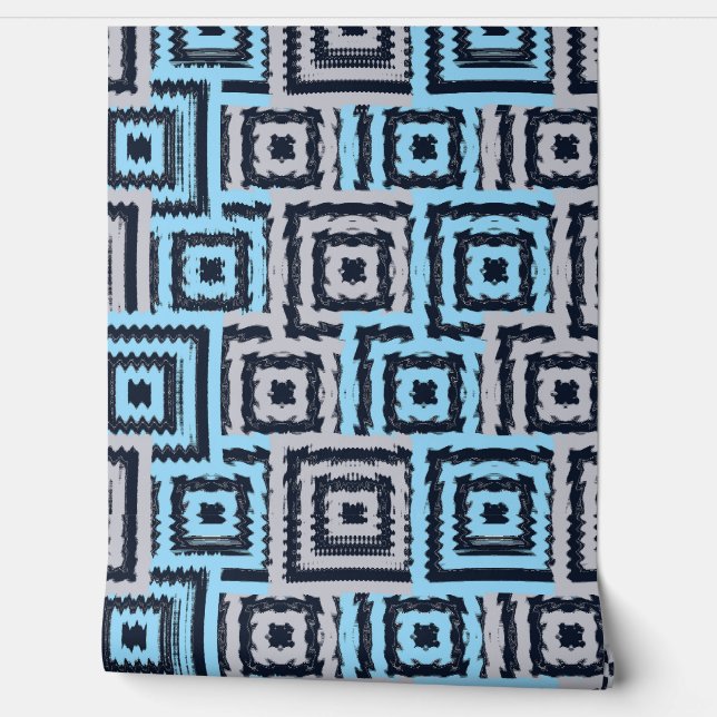 Colorful Art Nouveau Geometric Glitch Pattern  Wallpaper (Unrolling)