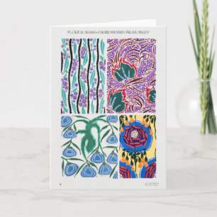 Colorful Art Nouveau Graphic Design Flowers Card