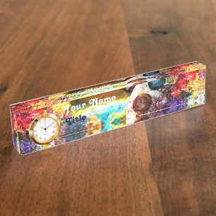 COLORFUL ARTIST COLOR PALETTE NAMEPLATE