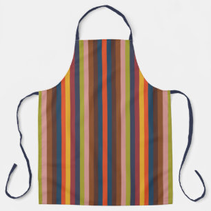 Colorful Autumn And Winter Colored Vertical Stripe Apron