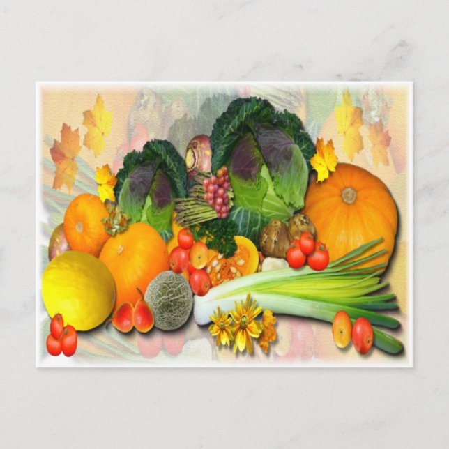 COLORFUL AUTUMN VEGERABLES  POSTCARD (Front)