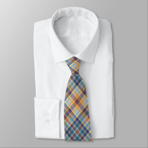 Colorful Autumn Winter Colored Checkered Pattern   Tie