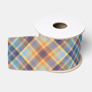 Colorful Autumn Winter Colored Stripes Pattern Grosgrain Ribbon