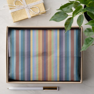 Colorful Autumn Winter Colored Stripes Pattern Tissue Paper