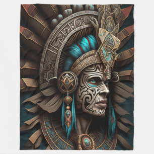 Colorful Aztec Warrior Blanket