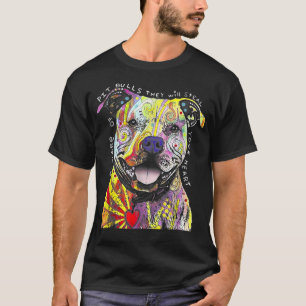 Colorful Baby Pitbull Terrier Lover Dad Mom Funny  T-Shirt
