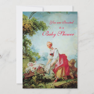 COLORFUL BABY SHOWER Gold Metallic Invitation