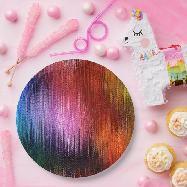 Colorful Background Pattern Paper Plate (Party)