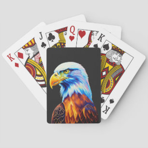 Colorful Bald Eagle Art Playing Cards