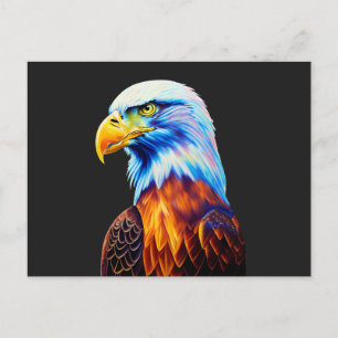 Colorful Bald Eagle Art Postcard