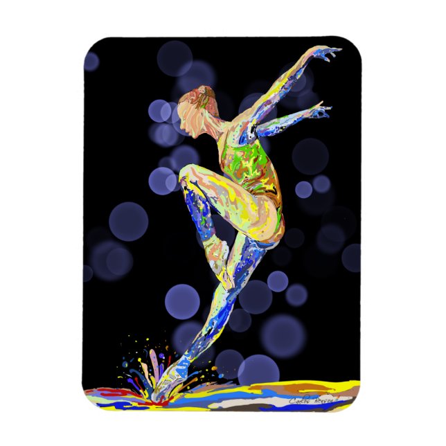 Colorful ballerina magnet (Vertical)