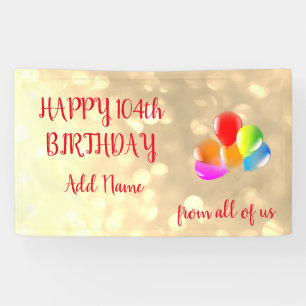 Colorful balloon design Happy 104th Birthday Banner