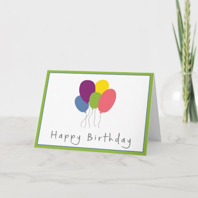 Colorful Balloons Birthday Card (Front)