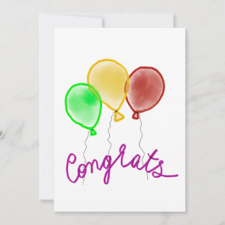 Colorful balloons congrats card