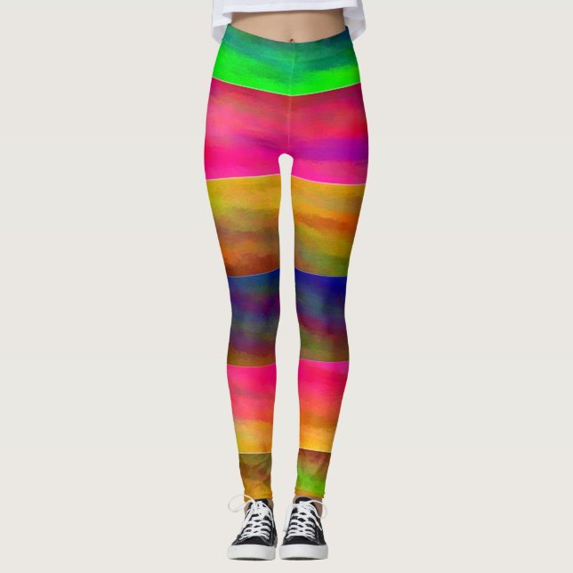 colorful bands leggings (Front)