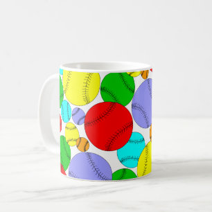 Colorful Baseball Pattern Coffee Mug