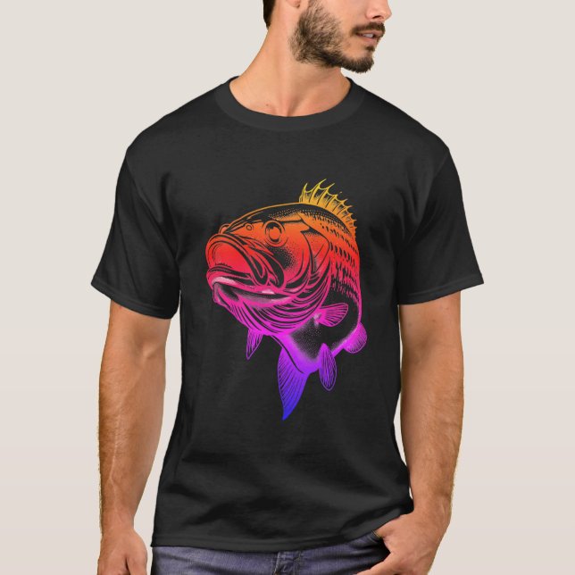Colorful Bass Fishing Tee (Front)