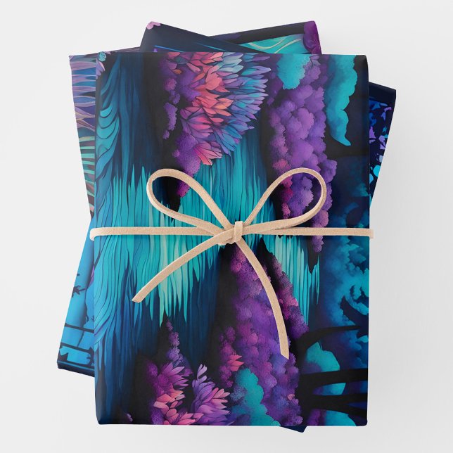 Colorful Batik Forest Art Wrapping Paper Sheets (Creator Uploaded)