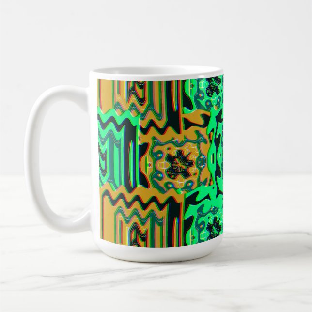 Colorful Bauhaus Geometric Pattern  Coffee Mug (Left)