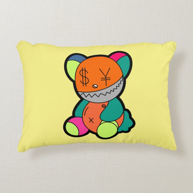 Colorful bear decorative cushion (Front)