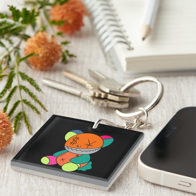 Colorful bear key ring (Front Right)