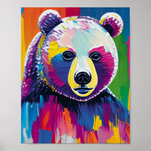 Colorful Bear Portrait Poster
