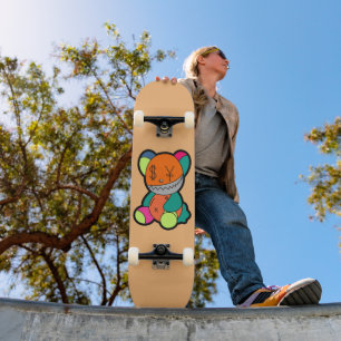 Colorful bear skateboard