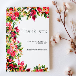 Colorful beautiful country floral Thank You Invitation