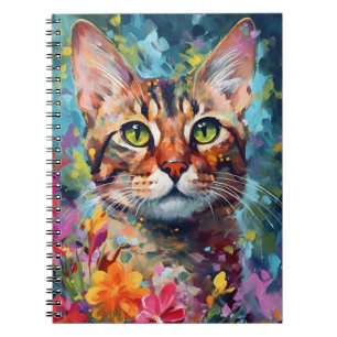 Colorful Bengal cat Notebook
