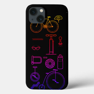 Colorful Bicycle Print Cycling Essentials Design iPhone 13 Case