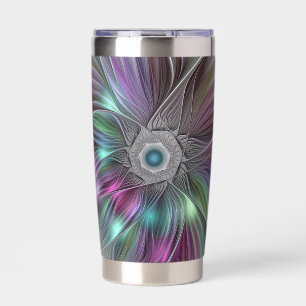 Colorful Big Flower Abstract Trippy Fractal Art Insulated Tumbler