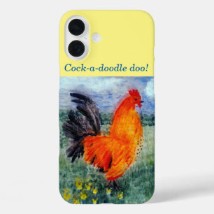 Colorful Bird Art Rooster Chicken iPhone 16 Plus Case