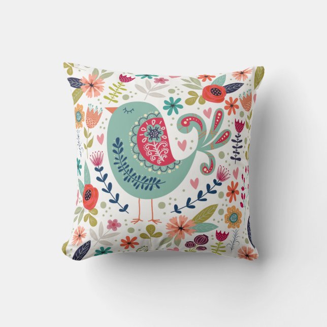 Colorful Bird Cushion (Front)