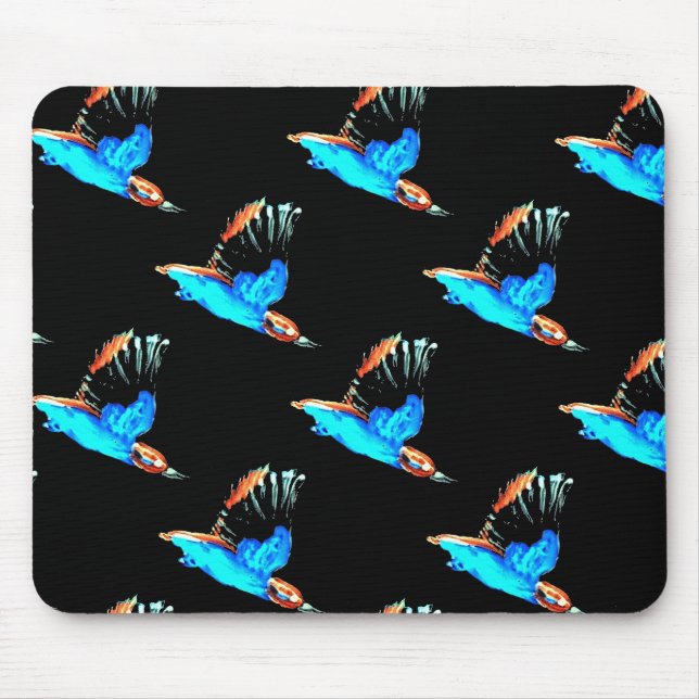 Colorful Bird Pattern Kingfishers Mouse Pad (Front)