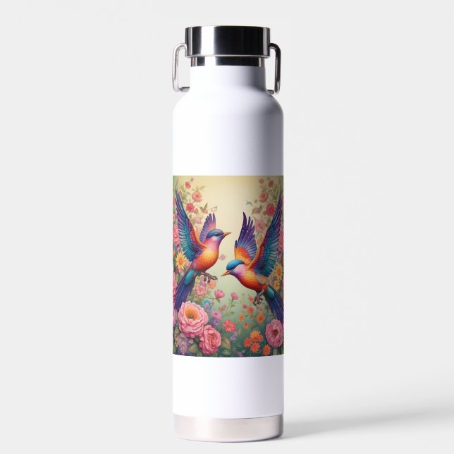 Colorful Birds Water Bottle (Front)